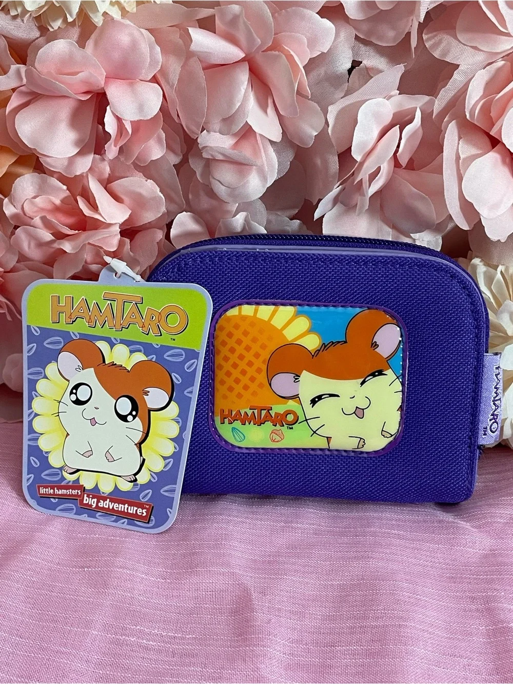 Kids/Adult Vintage deadstock Purple Hamtaro Zip Pouch